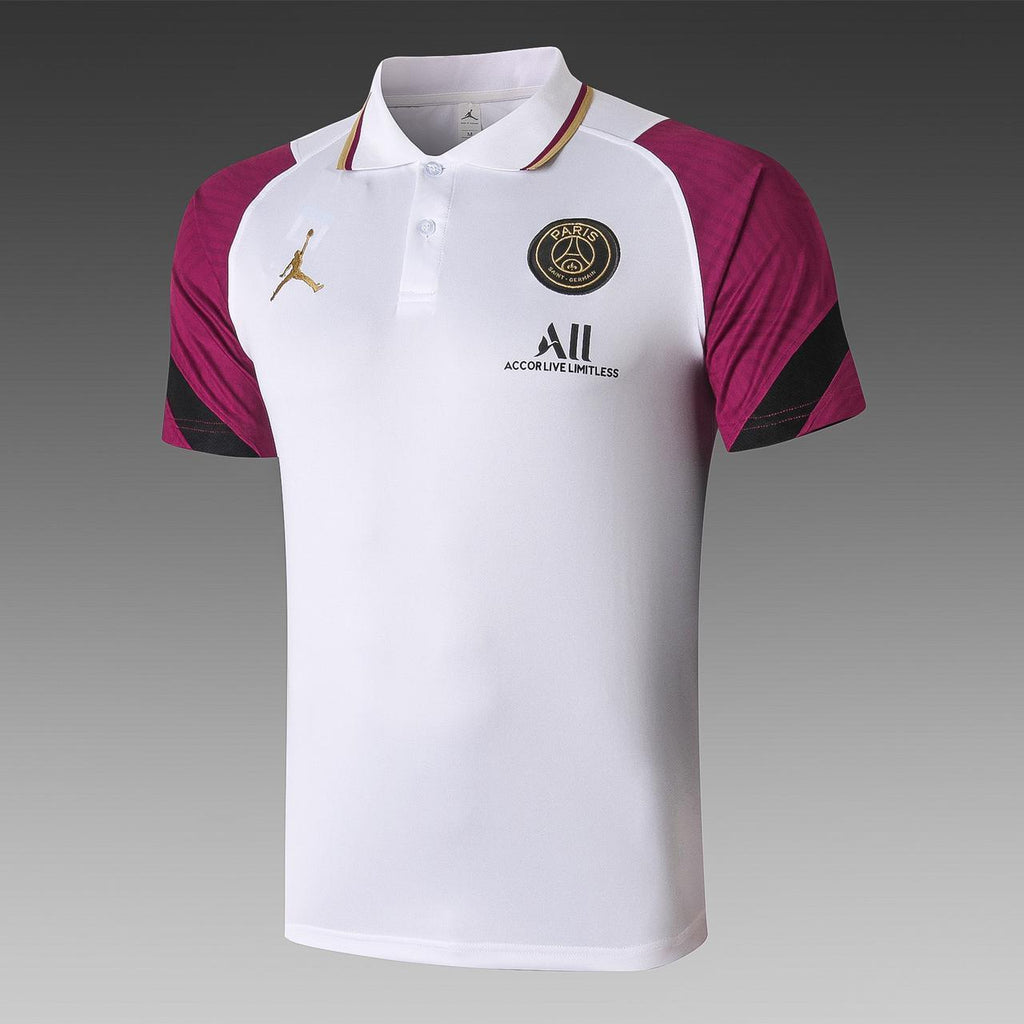 PSG Jordan White/Violet Polo Tee