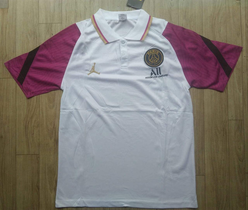 PSG Jordan White/Violet Polo Tee
