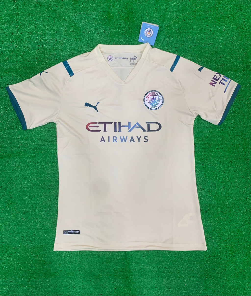 Manchester City Away Jersey Off White 2021/22 [Superior Quality]