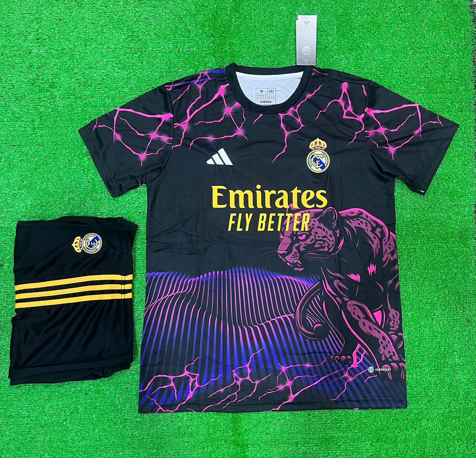 Real Madrid Special edition Black pink  TigerJersey with Shorts 2024/25 [Premium Quality]