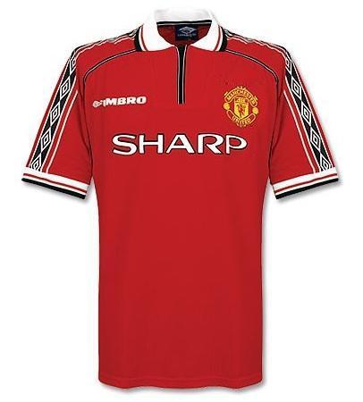 Retro Manchester United Home Backham Jersey with Shorts 1998-00.