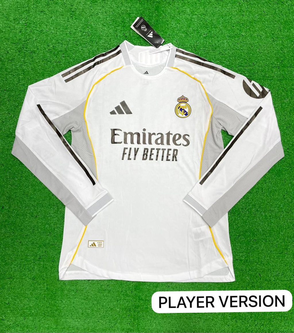 R Madrid Home Full Sleeve Jersey 2025/26 [Player's Quality]